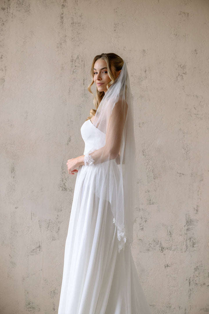 Voile de mariée Meloria 106 cm, vue de trois quarts