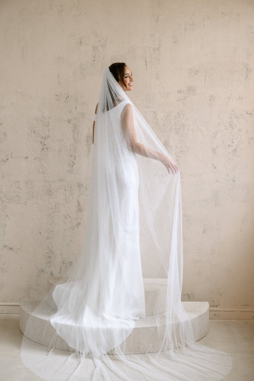 Voile de mariée Odessa 300 cm, voile tenu à deux mains