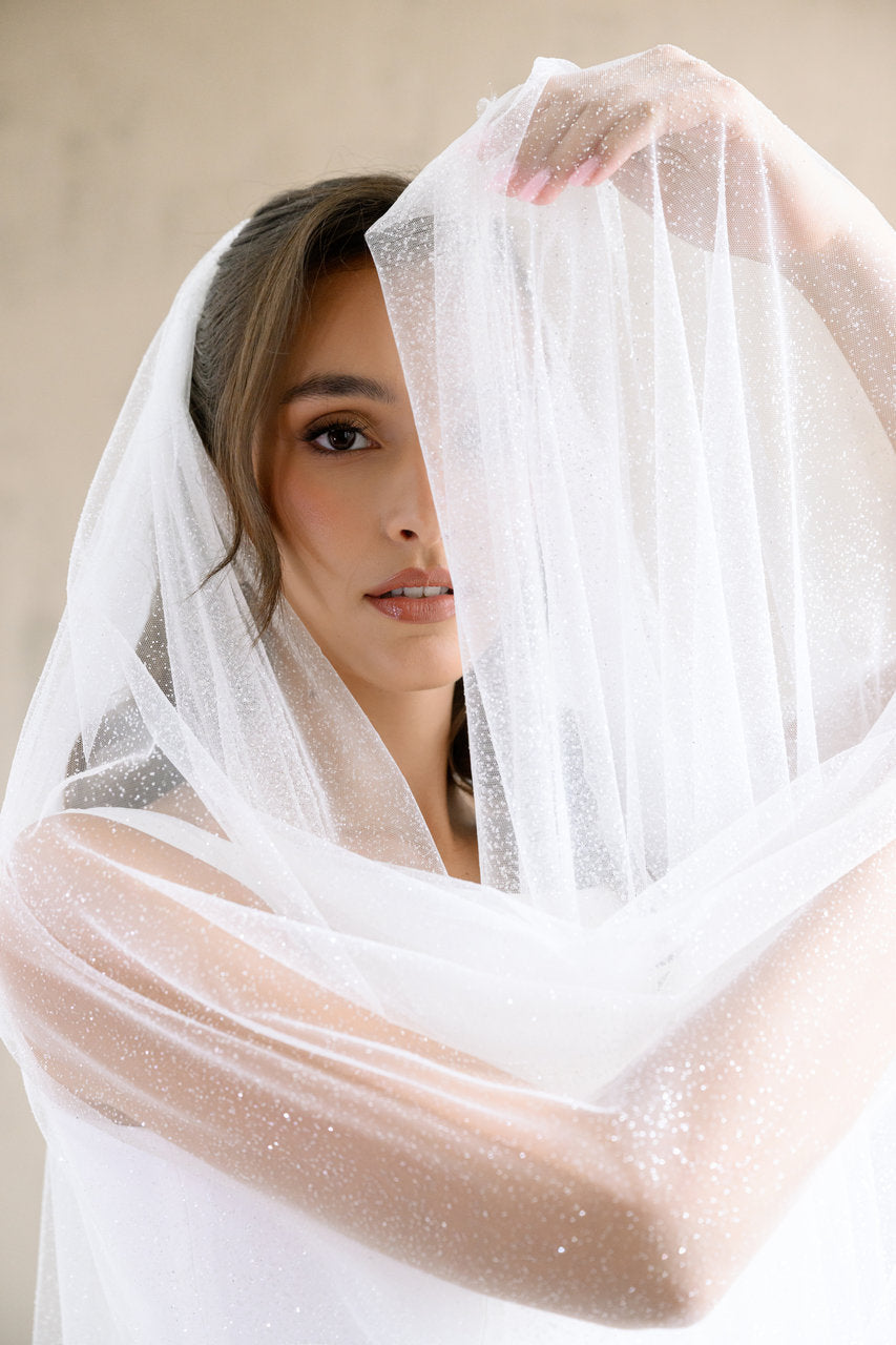 Voile de mariée Odessa 300 cm, voile relevé à deux mains