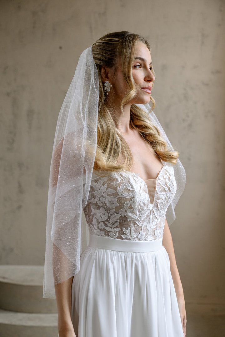 Voile de mariée Ophelia 80 cm, vue de trois quarts