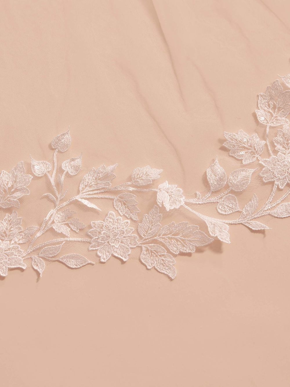 Voile de mariée S408 – bord en dentelle, tulle doux, 250 cm BIANCO EVENTO