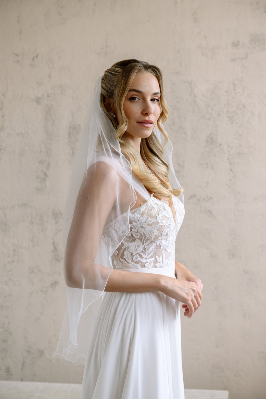 Voile de mariée Selvara 92 cm, vue de profil