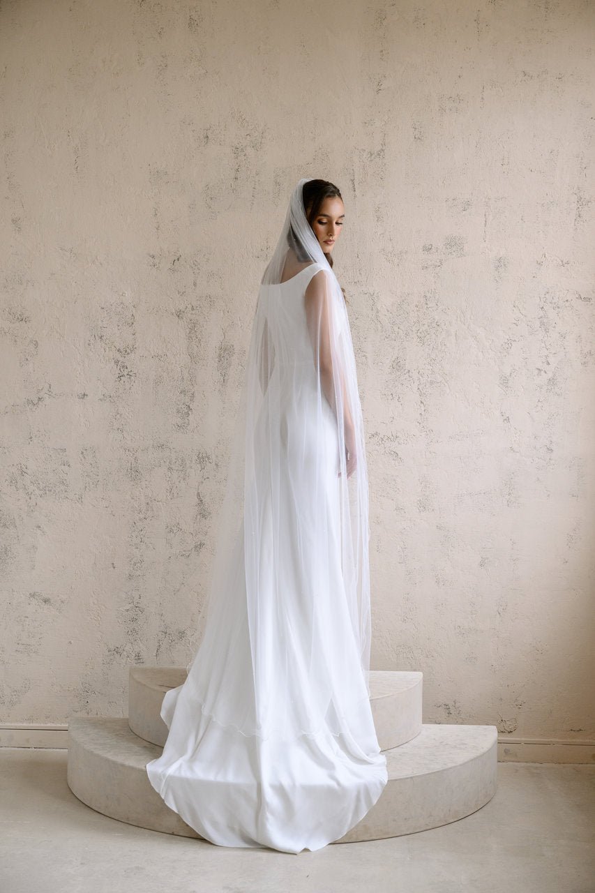 Voile de mariée Selvina 200 cm, vue de profil