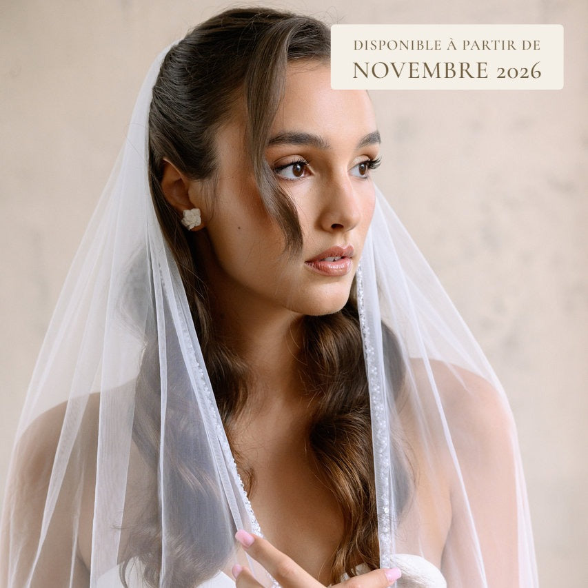 Voile de mariée Vela perles, disponible à partir de novembre 2026