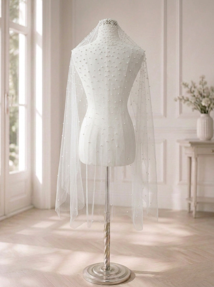 Voile de mariée perlé GW-VL013 – 100 cm G.Westerleigh