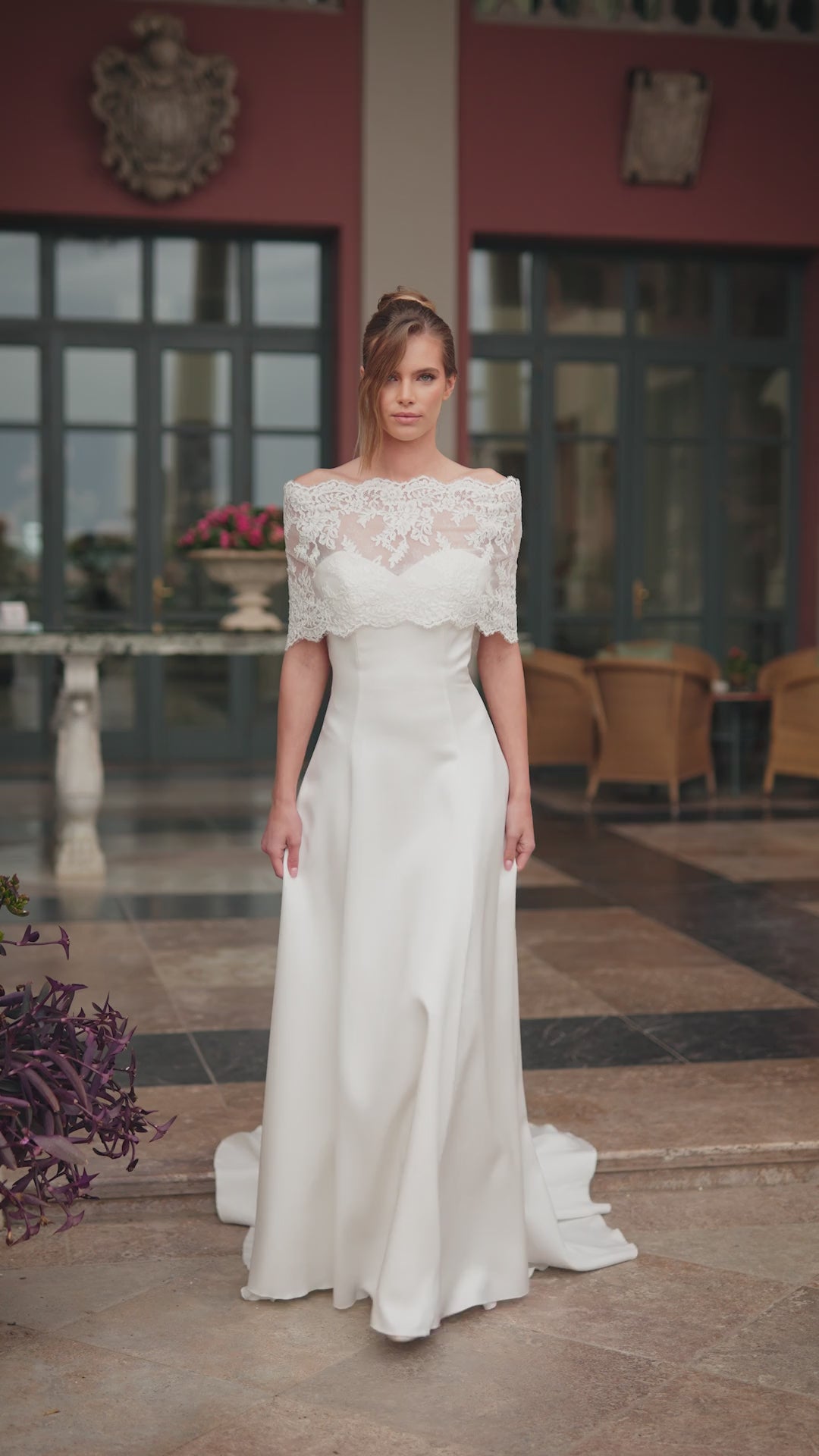 ÉTOLE MARIÉE EN DENTELLE — BANDEAU D'ÉPAULES — E546