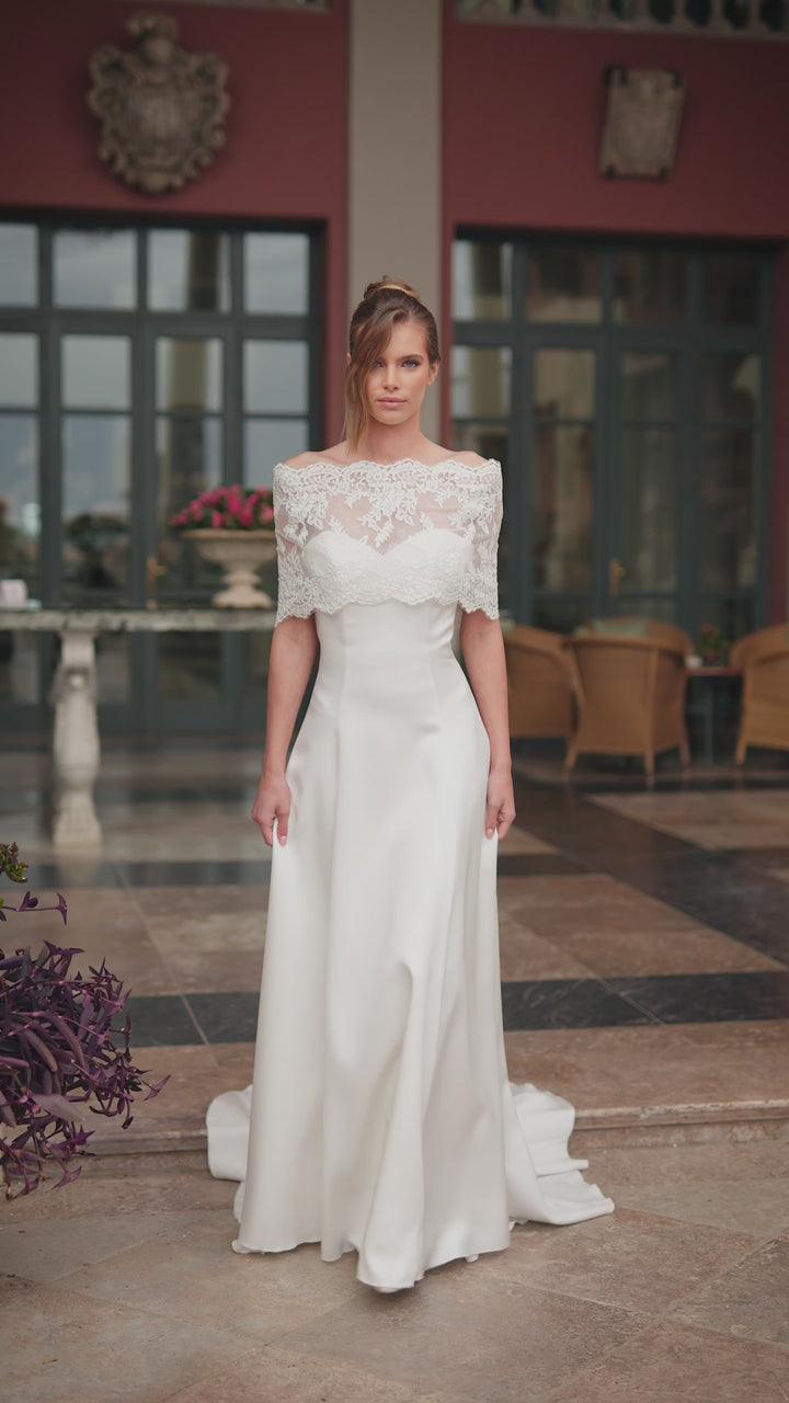 ÉTOLE MARIÉE EN DENTELLE — BANDEAU D'ÉPAULES — E546