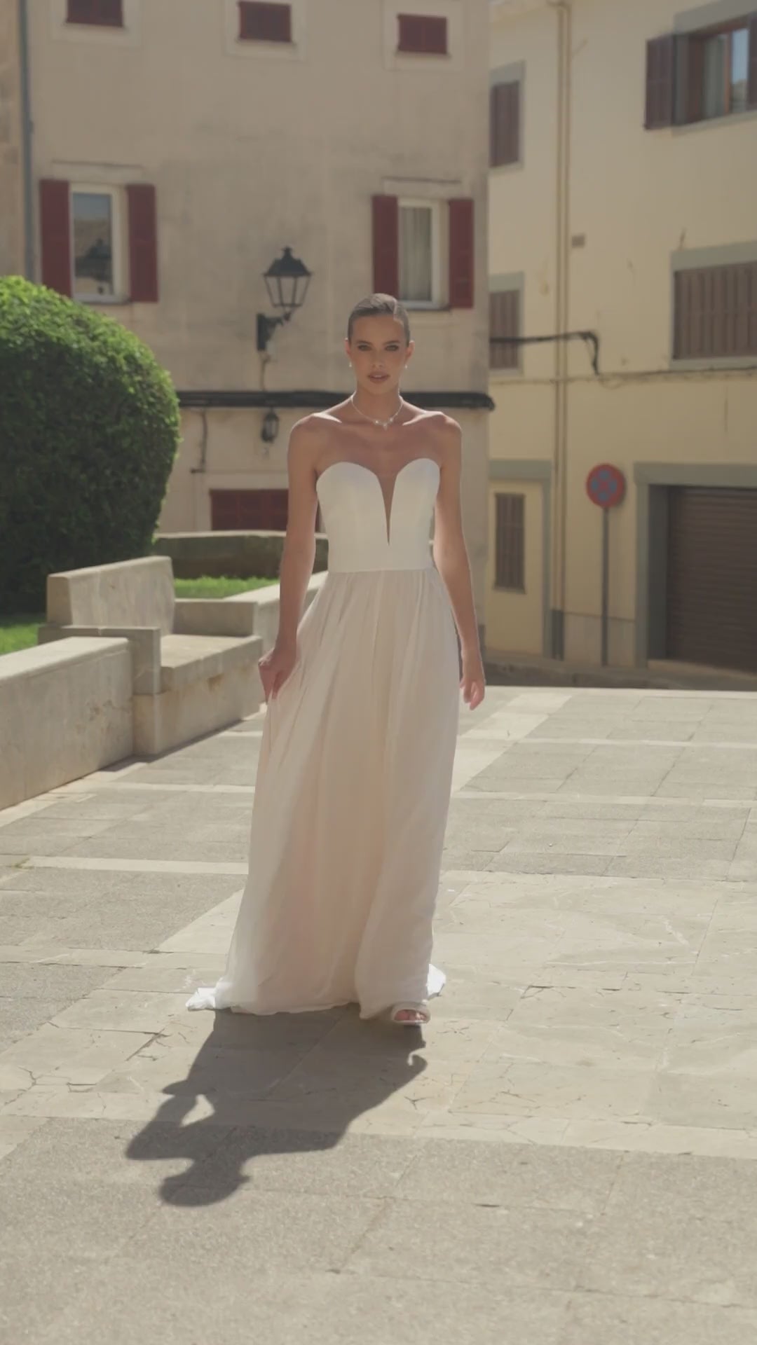 BUSTIER DE MARIÉE E457 EN MOUSSELINE – DÉCOLLETÉ CŒUR ÉLÉGANT