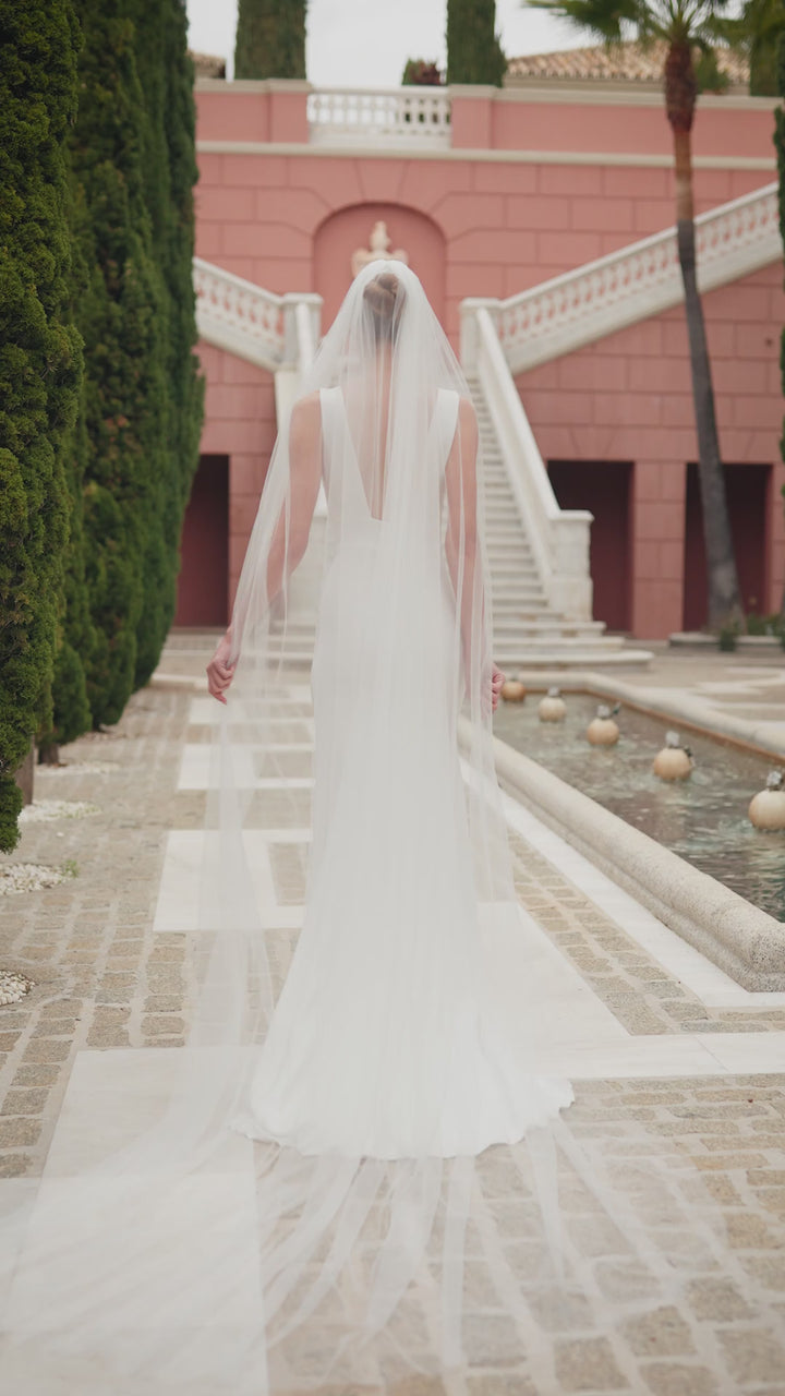 VOILE DE MARIÉE LONG 300 CM — TULLE SOUPLE BORD FRANC — S554