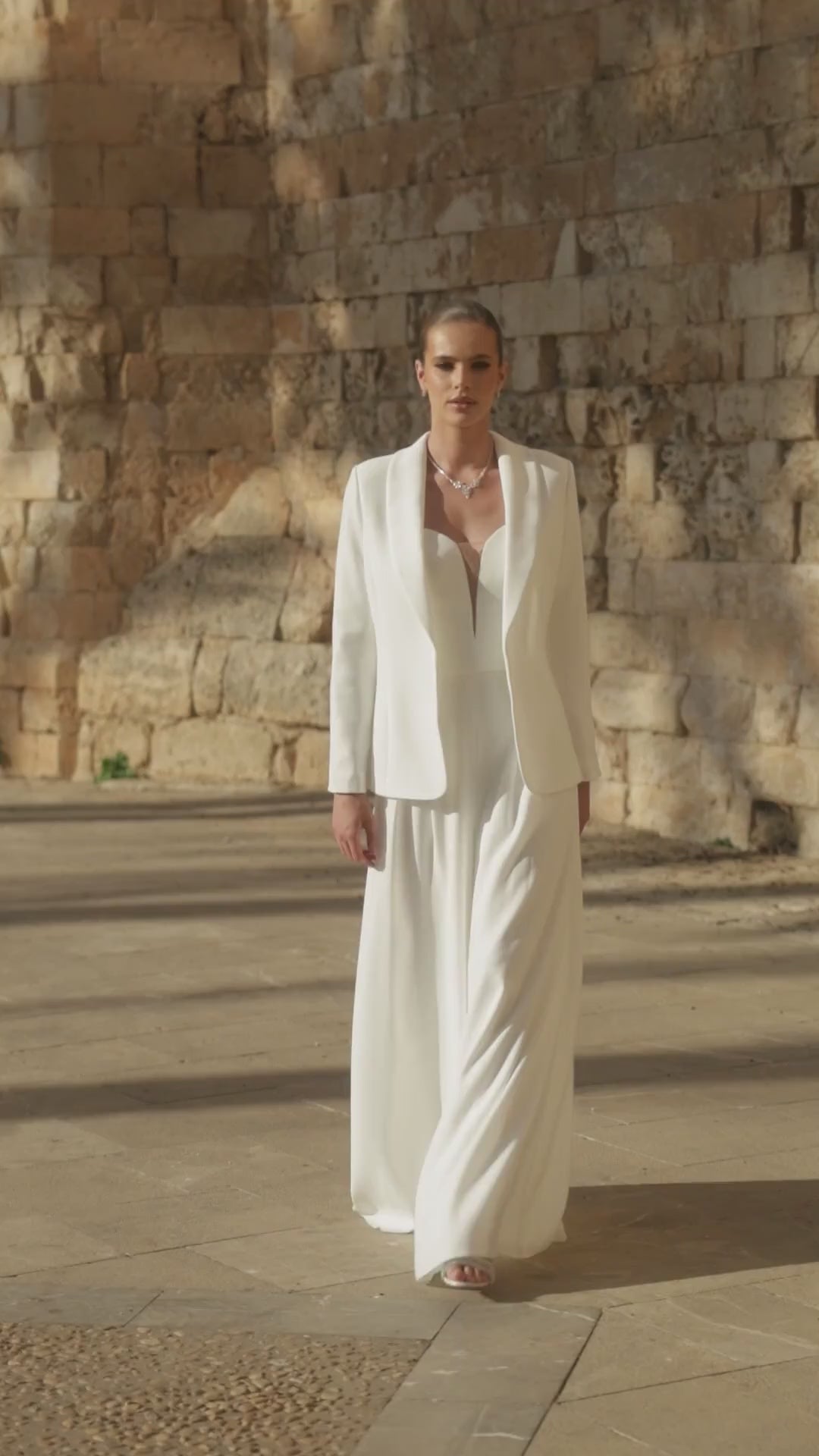 VESTE DE MARIÉE E485 EN CRÊPE STRETCH – STYLE BLAZER ÉLÉGANT