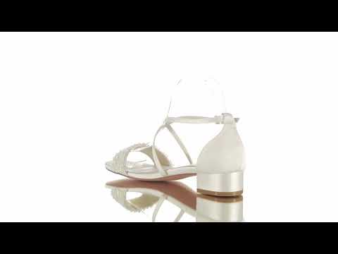LAYLA – SANDALES MARIÉE PERLES TALON BAS