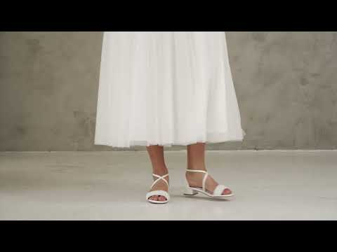 LAYLA – SANDALES MARIÉE PERLES TALON BAS