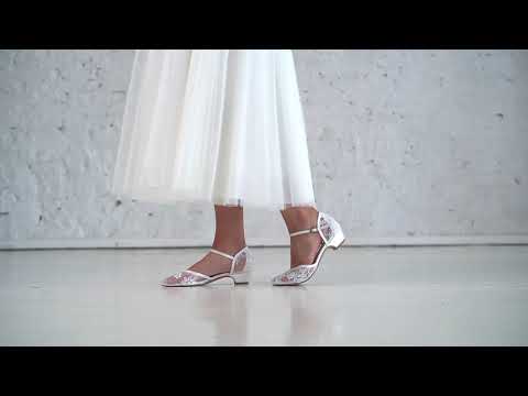 ESTELLA – CHAUSSURES DE MARIÉE TALON BAS EN DENTELLE IVOIRE