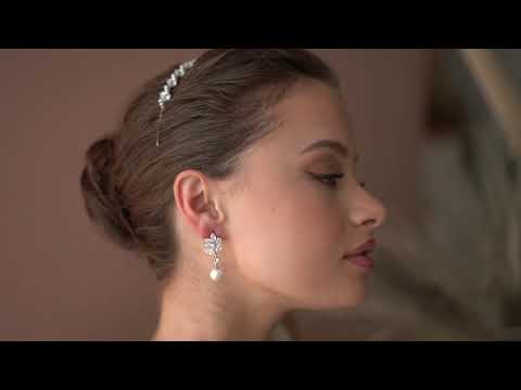 BOUCLES OREILLES MARIEE PERLES CRISTAUX RHODIUM — ER4153