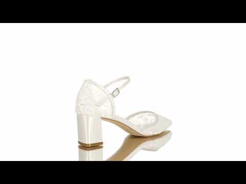 CHAUSSURES DE MARIÉE HOPE – DENTELLE AJOURÉE IVOIRE ET TALON BAS 6 CM