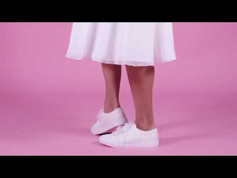 BASKETS DE MARIÉE NICKI – SATIN SCINTILLANT ET DENTELLE IVOIRE