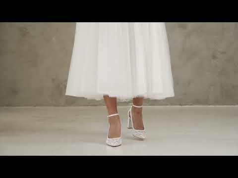 TAMARA – ESCARPINS MARIÉE DENTELLE TALON BLOC