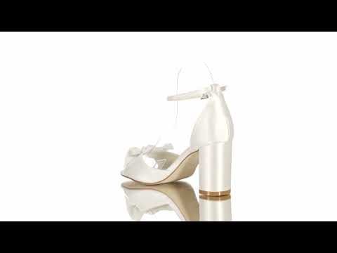 DIANE – SANDALES DE MARIÉE AVEC NOEUD EN SATIN BLANC IVOIRE