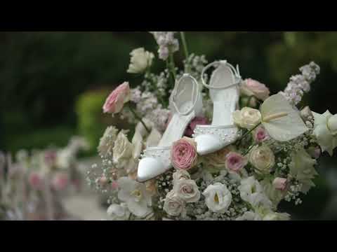 CHAUSSURES DE MARIÉE PEARL – TALONS CARRÉS AVEC PERLES ET TULLE